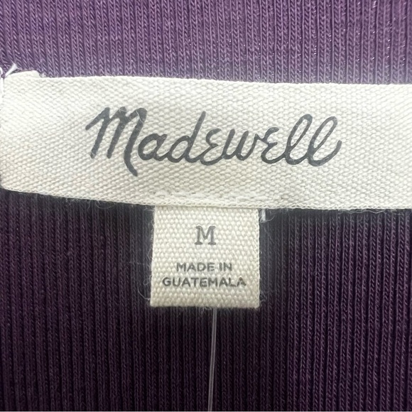 NWT Madewell Purple M Minimalist Supima Cotton Ribbed Casual Stretch Mini Dress - Picture 7 of 10